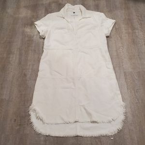 7 for All Mankind White Denim Fringed Dress Size XS
